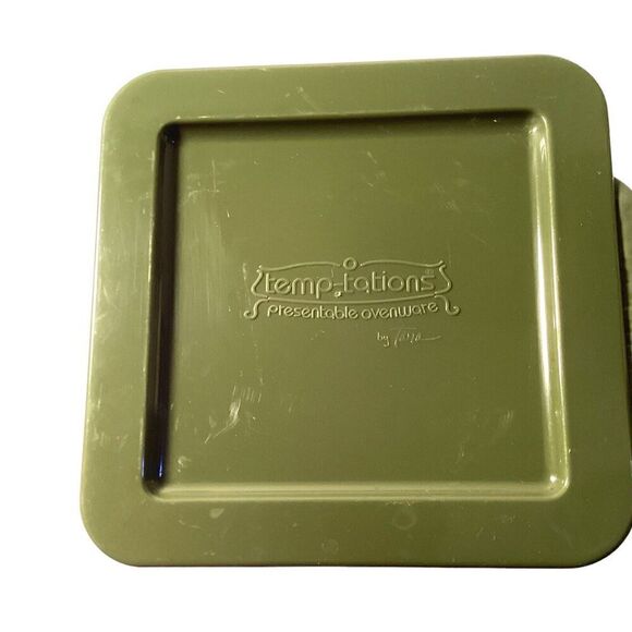 Temptations Old World Green 10 oz Ramekins Set of 2 with Lids 3 3/4" - Picture 5 of 9